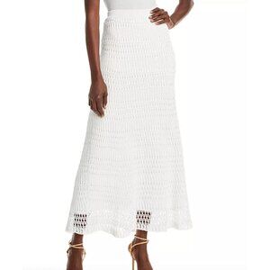 Theory Tissage Open Knit Lace Maxi Skirt in White Size Small